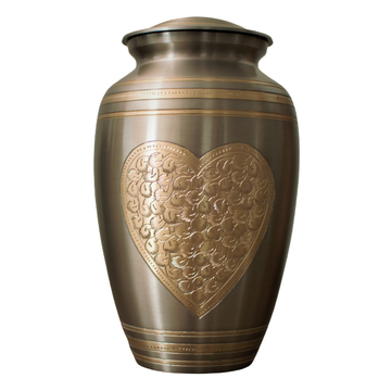 CUBE4199 - Heart Engraved Urn 10 in.